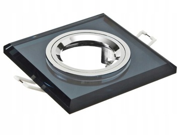 Oprawa halogenowa LED GU10 szklana kwadrat czarna