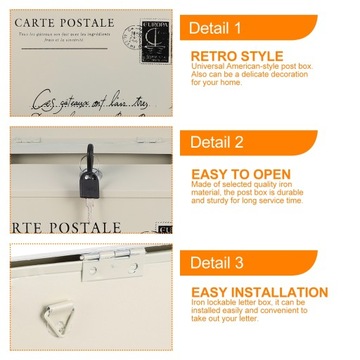 ПОЧТОВЫЙ ЯЩИК РЕТРО ВИНТАЖНЫЙ МЕТАЛЛ ДЕКОР