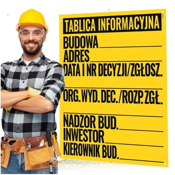Budowlana Tablica Informacyjna TABLICA BUDOWLANA TABLICA INFORMACYJNA 50x70