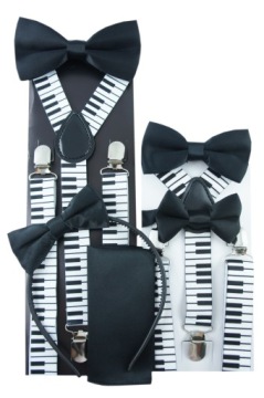 Музыкальные подтяжки и галстук-бабочка MUSIC PIANO PIANO KEYS выступление концертное