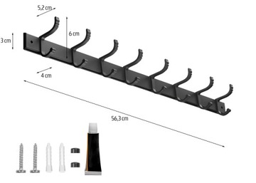 METALOWY UCHWYT WIESZAK ŚCIENNY NA UBRANIA RĘCZNIKI 16x HACZYK ŁAZIENKOWY