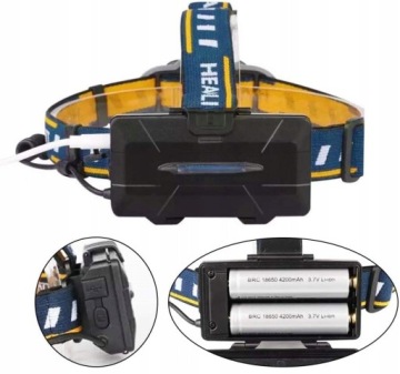 Мощный 8-светодиодный налобный фонарь с батарейным питанием.