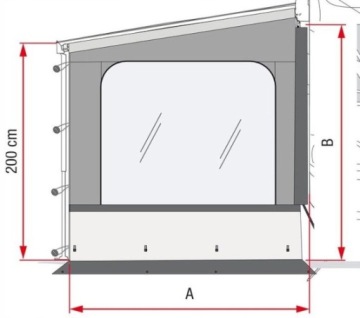 Боковая панель FIAMMA F45/F65/F80 SIDE W PRO XXL H280-330 см