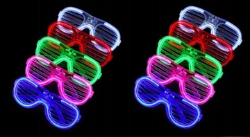 Светящиеся светодиодные очки ЖАЛЮЗИ для вечеринки ЦВЕТА Фотокабина Карнавал - 1 шт.