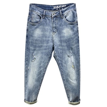 Jeans For Men 2021 Summer Capris Pants Light Blue