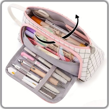 МНОГОФУНКЦИОНАЛЬНЫЙ пенал, чехол с тремя отделениями для цветных карандашей, фломастеров, косметики
