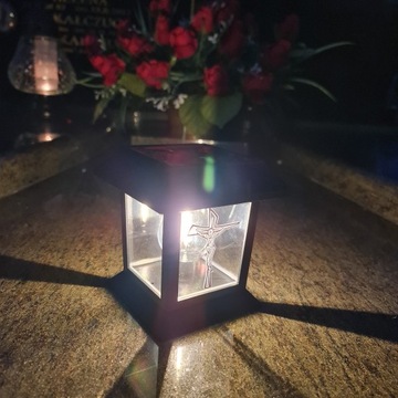 СОЛНЕЧНАЯ СВЕЧА, ФОНАРЬ НА МОГИЛУ, СТАТУЭТКА НА КЛАДБИЩЕ С КРЕСТОМ