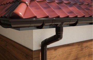 GAMRAT Водосток ПВХ дно ПРАВЫЙ 150мм - КОРИЧНЕВЫЙ