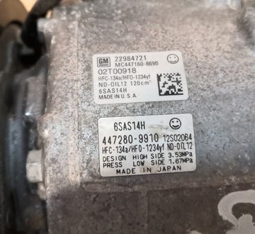 CAMARO 2016-24 3.6 KOMPRESOR KLIMATIZACE 22984721