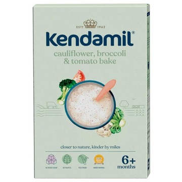 Kendamil kaszka mleczna z brokułami kalafiorem pomidorami od 6miesiąca 150g