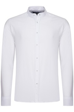 РУБАШКА МУЖСКАЯ, БЕЛАЯ, КЛАССИЧЕСКИЙ ЭЛЕГАНТНЫЙ ВОРОТНИК-СТОЙКА: M