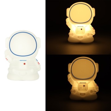 Силиконовый 8 LED USB ночник детский, белый, космонавт