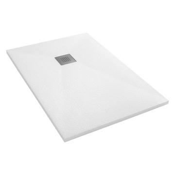 Brodzik konglomerat struktura biały niski 90x90