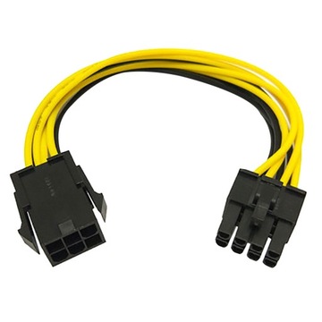 6-Pin to 8-Pin PCI-E Power Converter Extension Cable for