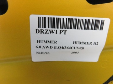 DVEŘE PRAVÝ ZADNÍ HUMMER H2