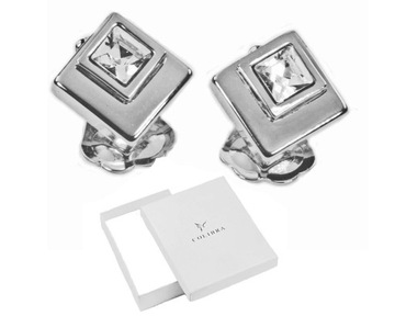 SREBRNE KLIPSY NA USZY KRYSZTAŁY SWAROVSKI COLIBRA