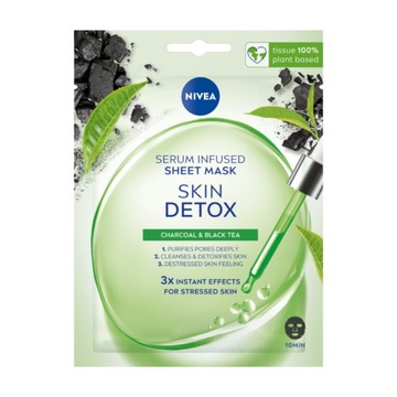 NIVEA SKIN DETOX Maseczka maska w płachcie do twarzy z serum detoksykującym