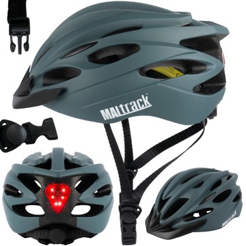KASK ROWEROWY NA ROWER MĘSKI DAMSKI MTB REGULOWANY WYGODNY 58-61 ŚWIATŁO