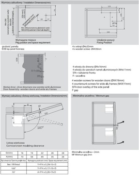 Podnośnik Top-Stays Light PUSH klapa 25-40cm + zaślepka biała- AMIX