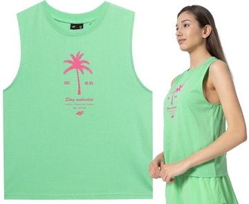 4F BEZRĘKAWNIK DAMSKI TOP SPORTOWY BAWEŁNIANY M