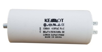 Kondensator rozruchowy silnika 80uF 450V CBB60 KEM