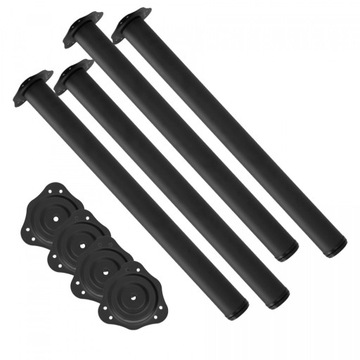 NOGI DO STOŁU BIURKA REGULACJA CZARNA 710MM 4 SZT