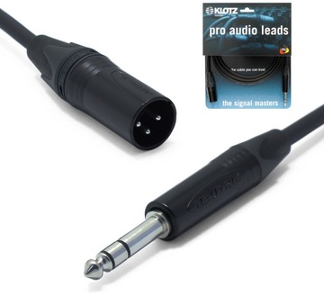 KABEL JACK 6.3 STEREO TRS - XLR 3 PIN MĘSKI 2m KLOTZ NEUTRIK