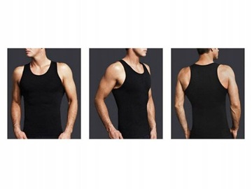 Мужская футболка для похудения и моделирования фигуры, slim L, черная