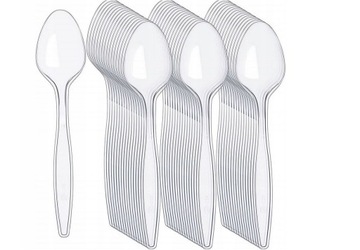 Łyżka plastikowa wielorazowa transparent 50szt