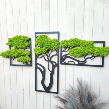 Триптих ДЕРЕВО 130см бонсай мох УКРАШЕНИЕ ИГРОВЫМ МХОМ