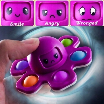 Zabawka na palcach flip ośmiornica twarzy spinner