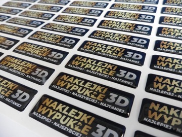 Tania NAKLEJKA Wypukła 3D żelowa ŻYWICZNA Twoje LOGO Premium - 100 sztuk
