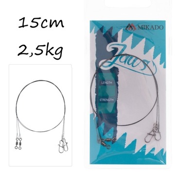 PRZYPON WOLFRAMOWY - JAWS-EXTRALIGHT - 15cm/2.5kg