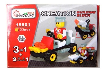 Klocki do układania małe autko creation -czerwone