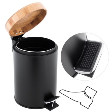 Корзина для унитаза в ванной, унитаз, МУСОРНАЯ БОРКА MAT BLACK