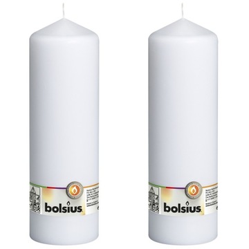 2x традиционные свечи-столбы Bolsius, 25 см, столешница из белого картона для свадебного причастия