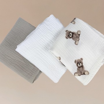Подгузники Plumeri Muslin, набор из 3 цветов, 70х70 см.