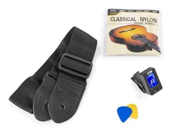 Gitara KLASYCZNA stroik akcesoria ZESTAW MAX