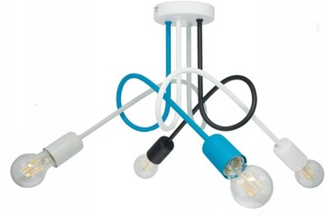 Lampa Sufitowa Dziecięca Multi Plafon Żyrandol Wisząca 4 Kolory Led