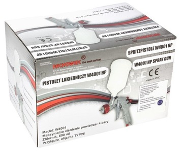 W4001 Краскораспылитель HP, сопло 2,5 мм, верхний бак 600 мл