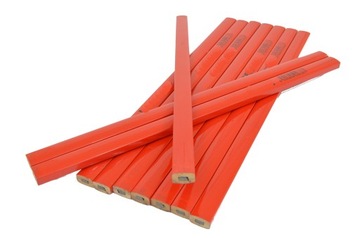 OŁÓWEK stolarski czerwony 25cm ciesielski HB 10szt