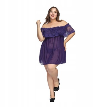 KOSZULA NOCNA w duży rozmiar SEKSOWNA koronka- 6XL