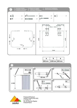 КОЛЬЦО ДЛЯ ДУШЕВОЙ ШТОРКИ, УГЛОВОЕ 60Х120Х60