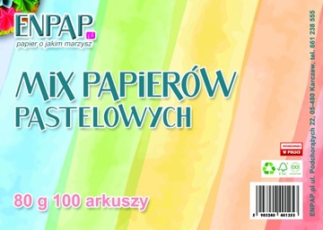 PAPIER KSERO KOLOROWY 80 G A4 MIX KOLORÓW PASTEL