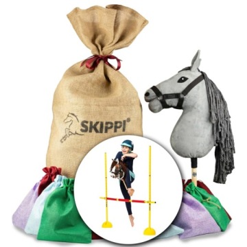Мішок подарунковий Hobby Horse Skippi з конем сірому і перешкодою