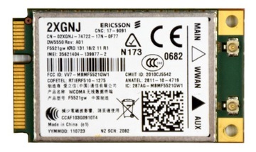 Modem HSDPA+ WWAN Dell 2XGNJ DW5550