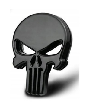 Punisher emblemat czarny znaczek logo 27x37mm