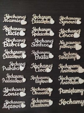DREWNIANA DEKORACJA NA GRÓB DESKA 60CM MAMIE podkład stroik cmentarz pomnik