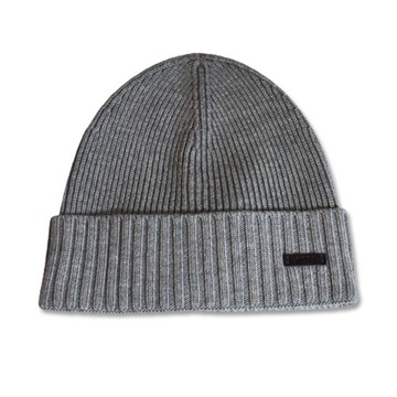 Czapka zimowa wełniana Hugo Boss Beanie Grey Szara