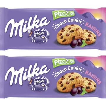Milka Pieguski Choco Cookie z rodzynkami, ciastka kruche 135 g x 2szt